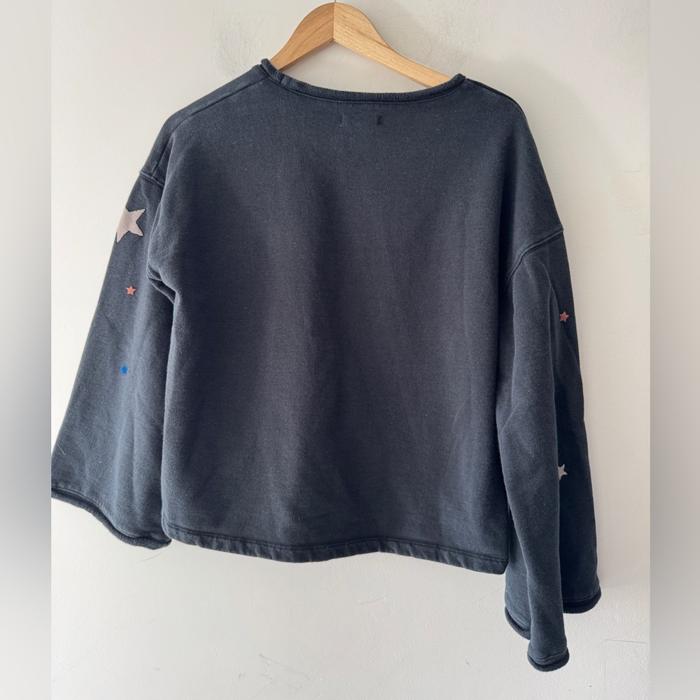 Madewell Womens Black Mile(s)‎ Starry Night Bell Sleeve Sweatshirt J8533 - Picture 6 of 9